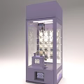 Purple Claw Machine Amusement Equipment With Stuffed Toys In Transparent Glass Display And Front Control Panel
