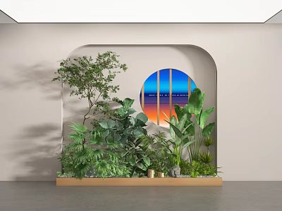 Modern Plant Green Plant Combination Green Plant Combination Shrub Bonsai Plant Landscape Plant Beauty Window Landscape Tree 3d model