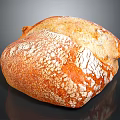 Freshly Baked Golden Crust Loaf of Bread with Flour Dusted Surface