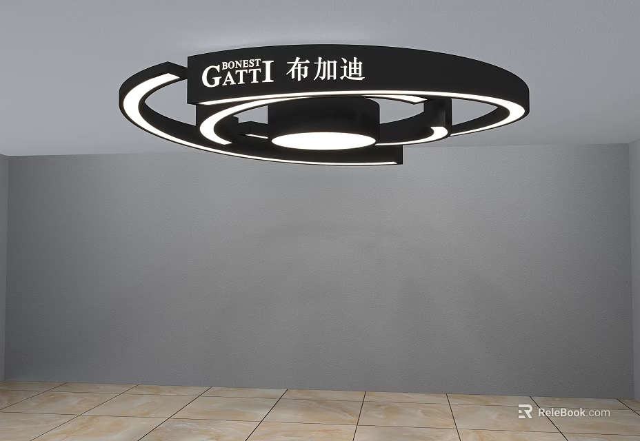GATTI Bugatti Circular Ring Light Fixture Ceiling Mounted With Illumination 3d model