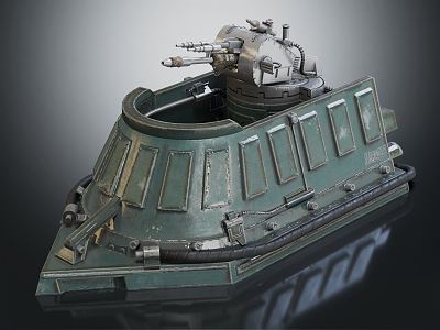 Modern Battleship Deck Machine Icebreaker Ship 3d model