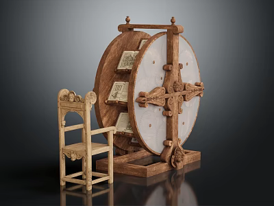 Handcrafted Wooden Carved Leisure Chair With Ornate Vintage Structure Design Accent 3d model