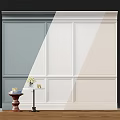 Classic Paneled Wall Decor With Neutral Tones And Minimalist Design Elements 3d model