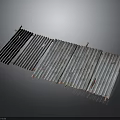 Rusted Corrugated Metal Sheets With Weathered Rust And Creases On Dark Background 3d model