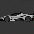 White Futuristic Supercar With Sleek Aerodynamic Design Sporty Styling And Alloy Wheels