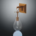 Elegant Modern Wall Mounted Golden Teardrop Shaped Transparent Glass Lampshade Furniture Piece