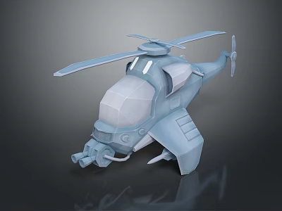 Detailed 3D Rendered Helicopter Model Featuring Realistic Design Gray Color And Rotor Blades 3d model
