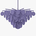 Modern Artistic Unique Shaped Chandelier With Circular Translucent Shades And Metal Frame