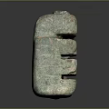 Ancient Bronze Key With Rusted Patina And Textured Surface On Dark