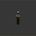 Weathered Tactical Rifle With Teal Wooden Grip Orange Barrel And Black Tactical Scope