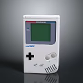 Classic White Game Boy Handheld Electronic Device With Green Screen And Cross Pad