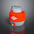 Portable Insulated Container With Orange Gray Design Handle Lid And Spout