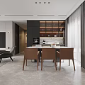 Modern Living and Dining Room Interior With Sofa Coffee Table and TV Wall