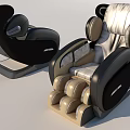 Black And Beige Modern Leather Massage Chair With Foot Massage And Ergonomic Design