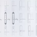 Modern door handle smart fingerprint lock 3d model