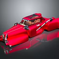 Red Retro Concept Car With Sleek Body Unique Design And Shiny Exterior