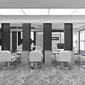 Modern Beauty Salon Interior Design With Marble Floors White Chairs And Mirrors