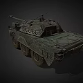 Armored vehicle reconnaissance vehicle AMX 10RC wheeled reconnaissance vehicle infantry fighting vehicle low face number low model simple model game film and television level super realistic 3d model