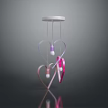 Stylish Heart Shaped Lighting Combination With Purple Pink Pendants And Modern Design