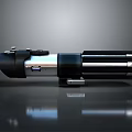Detailed Black And Silver Lightsaber Hilt With Metallic Components And Switch