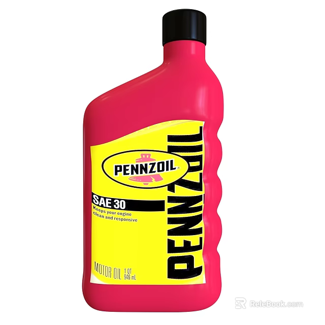 PENNZOIL SAE 30 Motor Oil Red Bottle With Yellow Label Commercial Equipment 3d model 