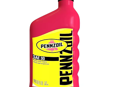PENNZOIL SAE 30 Motor Oil Red Bottle With Yellow Label Commercial Equipment 3d model