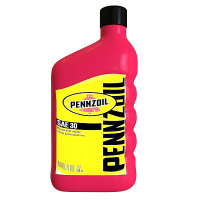 PENNZOIL SAE 30 Motor Oil Red Bottle With Yellow Label Commercial Equipment 3d model