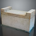 Functional Stone Storage Box For Home With Rectangular Design Carved Patterns Raised Sides 3d model