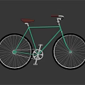 Green Bicycle With Red Seat Silver Handlebars And Black Wheels Classic Design
