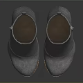 Stylish Gray Suede Ankle Boots With Side Zipper And Block Heel Design