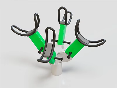 Outdoor Playground Equipment With Green Seats And Black Handrails Rotating Structure 3d model