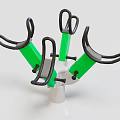 Outdoor Playground Equipment With Green Seats And Black Handrails Rotating Structure