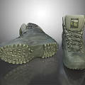 Green Outdoor Hiking Boots With Rugged Traction Soles And Lace Up Design