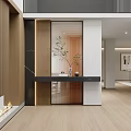 Modern Minimalist Basement Living Room With Sofa Coffee Table And Plants