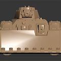 Golden Tank Model with Front Blade Rivet Details on Dark Reflective Background