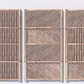 Wooden Fence with Different Striped Lattice Designs and Outdoor Decorative Panels