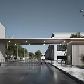Modern Gate Area Entrance Gate Factory Entrance Gate Creative Factory Entrance Post Pavilion Gate 3d model
