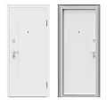 White Modern Interior Swing Door With Handle Lock And Simple Design For Home 3d model