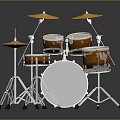 Professional Drum Set With Multiple Drums Cymbals And Chrome Metal Stands