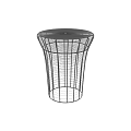 Modern Black Woven Mesh Bar Stool With Sleek Wireframe Structure