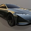 Sleek Electric Concept Car with Futuristic Front Fascia Large Wheels and Streamlined Body