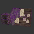 Wooden Storage Crate With Cloth And Notes On Wooden Board For Daily Use