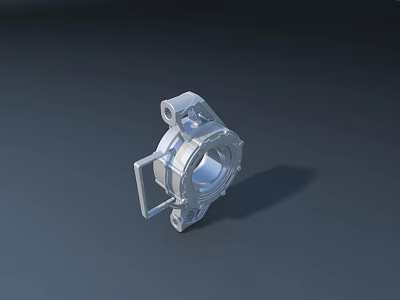 Precision Metal Industrial Equipment Component With Circular Design And Mounting Brackets 3d model