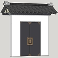 New Chinese Courtyard Gate 3d model