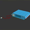 Modern Blue Computer Case For Desktop PC With Smooth Surface And Power Cable