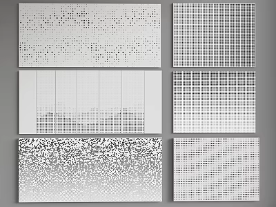 Modern Decorative Perforated Panels With Various Hole Patterns And Textured Designs 3d model