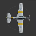 Vintage Propeller Aircraft Model With White Yellow Stripes And Blue Red Roundels On Display Stand