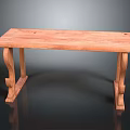 Solid Wood Bench With Rectangular Top And Sturdy Legs Classic Design 3d model