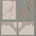 Modern Abstract Wall Decor With Geometric Shapes And Textured Beige Brown Panels