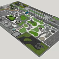 Detailed Courtyard Garden Design Layout With Lawn Sections Pathways And Water Features